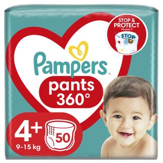 PAMPERS Pants 4+ (9-15 kg) biksītes, 50 gab.