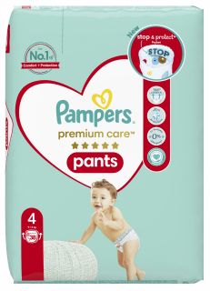 PAMPERS Premium Care 4 (9-15 kg) biksītes, 38 gab.