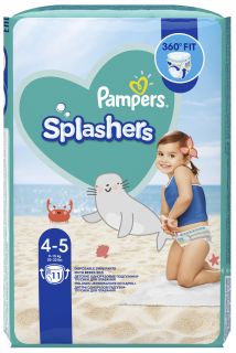 PAMPERS Splashers 4 (9-15 kg) biksītes, 11 gab.