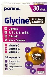 PARENE Glycine Active Formula tabletes, 30 gab.