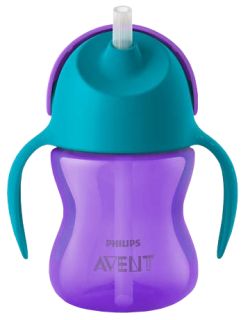 PHILIPS Avent 9 m+ (violeta) krūzīte ar salmiņu, 1 gab.