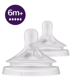 PHILIPS Avent Natural 6m+ ātras plūsmas knupis, 2 gab.