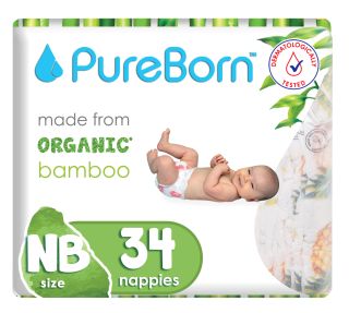 PUREBORN NB 0-4.5 kg autiņbiksītes, 34 gab.