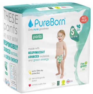 PUREBORN Pull Ups Double Pack Size 5-XL biksītes, 40 gab.