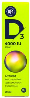 RFF D3 4000 IU sprejs, 20 ml