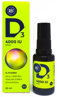 RFF D3 4000 IU sprejs, 20 ml