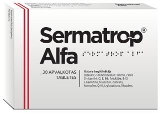 SERMATROP ALFA tabletes, 30 gab.