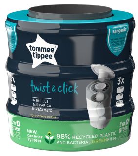 TOMMEE TIPPEE Sangenic Twist kasetes netīro autiņbiksīšu konteinerim, 3 gab.