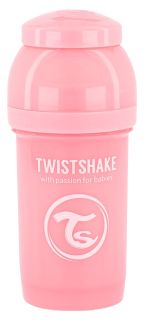 TWISTSHAKE Anti-Colic 0+ mēn. (rozā) pudelīte, 180 ml