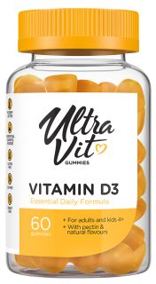 ULTRAVIT Gummies Vitamin D3 košļājamās tabletes, 60 gab.