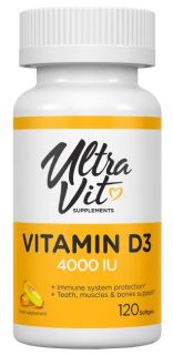 ULTRAVIT Vitamin D3 4000 IU mīkstās kapsulas, 120 gab.