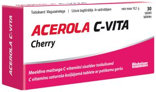 VITABALANS Acerola C-Vita Ķiršu košļājamās tabletes, 30 gab.