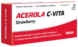 VITABALANS Acerola C-Vita Strawberry košļājamās tabletes, 30 gab.