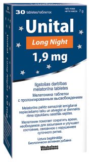 VITABALANS Unital Long Night 1,9 mg tabletes, 30 gab.