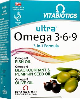 VITABIOTICS Ultra Omega 3-6-9 kapsulas, 60 gab.