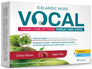 VOCAL Cherry Flavor pastilas, 24 gab.