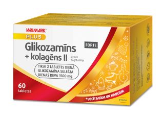 WALMARK Glikozamīns Forte + kolagēns II tabletes, 60 gab.