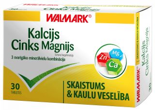 WALMARK Kalcijs-Cinks-Magnijs tabletes, 30 gab.