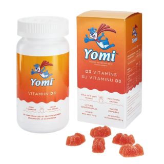 YOMI D3 Vitamīns marmelādes lācīši, 60 gab.