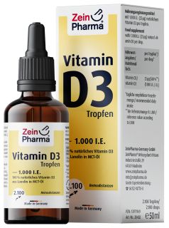 ZEINPHARMA Vitamin D3 Tropfen 1000 SV šķidrums, 50 ml