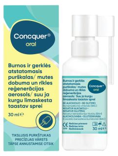 CONCQUER Oral Mouth & Throat mutes sprejs, 30 ml