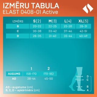 TONUS ELAST Latviska dizaina LIMITED EDITION, 0408-01 Active, bordo/melns, 1.aug., 2.izm. kompresijas getras, 1 gab.