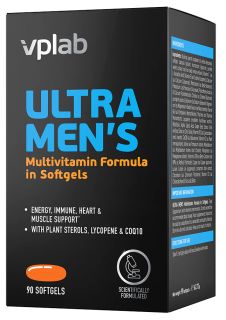 VPLAB Ultra Men's Sport Multivitamin mīkstās kapsulas, 90 gab.