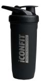 ICONFIT Reforce Stainless Steel 900ml Black šeikeris, 1 gab.