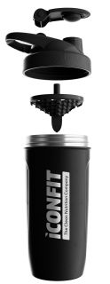 ICONFIT Reforce Stainless Steel 900ml Black šeikeris, 1 gab.