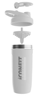 ICONFIT Reforce Stainless Steel 900ml White šeikeris, 1 gab.