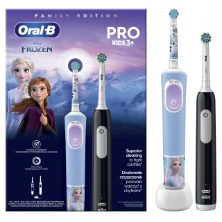 ORAL-B Vitality PRO + Frozen Pro Kids 3+ elektriskā zobu birste, 2 gab.