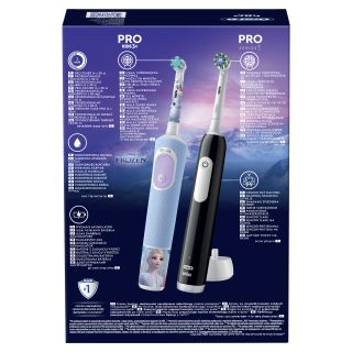 ORAL-B Vitality PRO + Frozen Pro Kids 3+ elektriskā zobu birste, 2 gab.