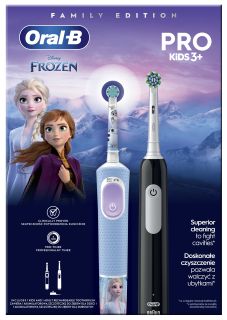 ORAL-B Vitality PRO + Frozen Pro Kids 3+ elektriskā zobu birste, 2 gab.