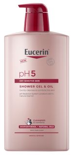 EUCERIN pH5 dušas želeja un eļļa, 1000 ml