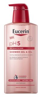 EUCERIN pH5 dušas želeja un eļļa, 400 ml